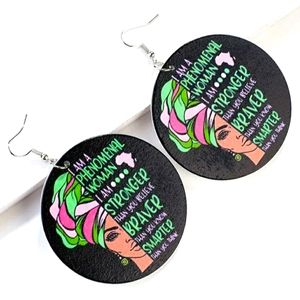 🆕️ Phenomenal Woman Wooden Earrings